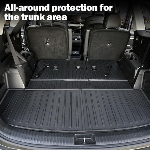 TPE Trunk Mat & Backrest Mats for 2020-2024 Kia Telluride, All Weather, Waterproof, Easy Installation, Cargo Liner + 3rd Seat Back Cover in Saudi Arabia