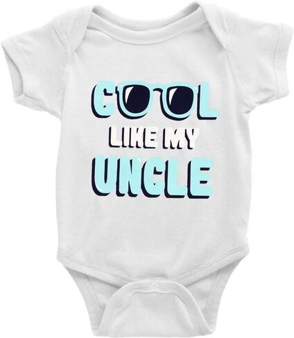 Cool Like My Uncle Novetly Newborn Clothes Baby Crawl Playsuit Short Sleeve in Saudi Arabia