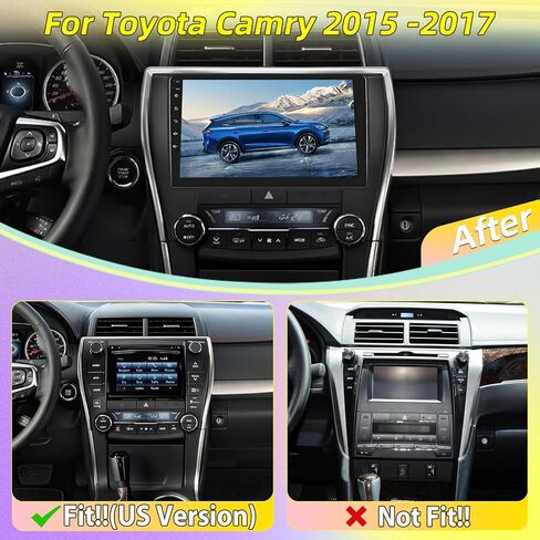 [8Core 4+64G] لسيارة Toyota Camry Radio 2015 2016 2017 مع Carplay اللاسلكي وAndroid Auto - شاشة لمس IPS 10.1 بوصة ستيريو سيارة Android مع WiFi/DSP/GPS/SWC+كاميرا الرؤية الخلفية in Saudi Arabia