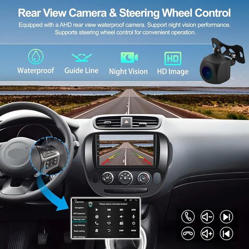 2G+64G Car Stereo Radio for Kia Soul 2014 2015 2016 2017 2018 2019 (Manual A/C) with Wireless CarPlay Android Auto Head Unit 9" Touch Screen Android 13 Radio with GPS HiFi Bluetooth FM Backup Camera in Saudi Arabia