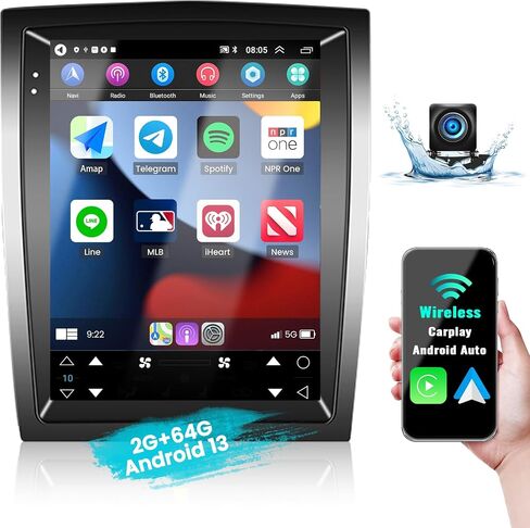 UNITOPSCI 2G+64G for Cadillac Escalade 2007-2012 Radio Android Car Stereo Wireless Apple CarPlay Android Auto Bluetooth 9.7" Vertical Touchscreen GPS Navigation HiFi FM/RDS WiFi SWC+ Backup Camera in Saudi Arabia