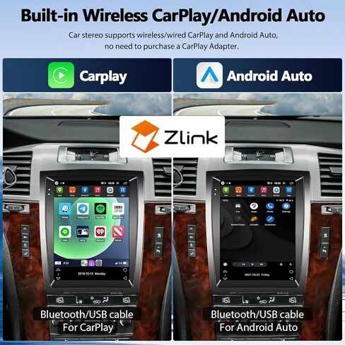 UNITOPSCI 2G+64G for Cadillac Escalade 2007-2012 Radio Android Car Stereo Wireless Apple CarPlay Android Auto Bluetooth 9.7" Vertical Touchscreen GPS Navigation HiFi FM/RDS WiFi SWC+ Backup Camera in Saudi Arabia
