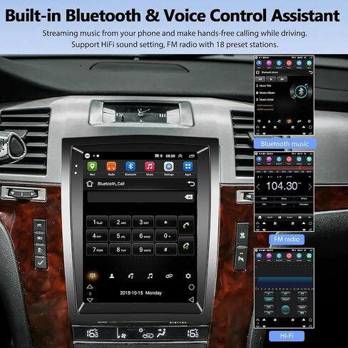 UNITOPSCI 2G+64G for Cadillac Escalade 2007-2012 Radio Android Car Stereo Wireless Apple CarPlay Android Auto Bluetooth 9.7" Vertical Touchscreen GPS Navigation HiFi FM/RDS WiFi SWC+ Backup Camera in Saudi Arabia