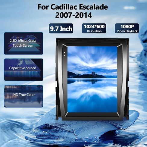 UNITOPSCI 2G+64G for Cadillac Escalade 2007-2012 Radio Android Car Stereo Wireless Apple CarPlay Android Auto Bluetooth 9.7" Vertical Touchscreen GPS Navigation HiFi FM/RDS WiFi SWC+ Backup Camera in Saudi Arabia
