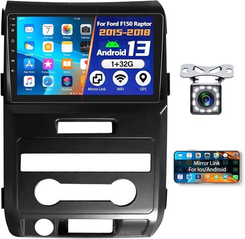 Android 13 Car Stereo for Ford F150 F-150 2009-2012,9 Inch Touchscreen Car Radio Android Head Unit with Mirror Link GPS Navigation WiFi Bluetooth FM/RDS SWC Dual USB/AUX-in+Backup Camera[1+32G] in Saudi Arabia