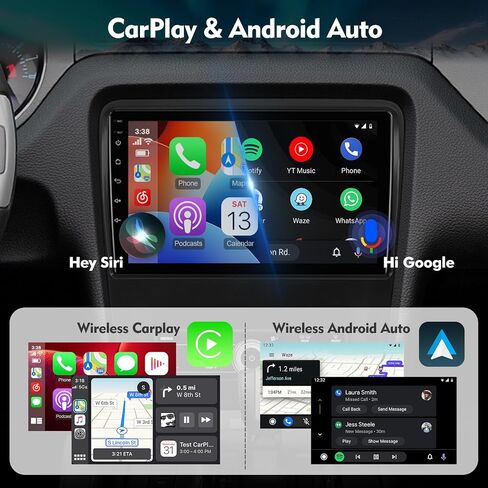 ستيريو سيارة 10.1 بوصة IPS تعمل باللمس Android 12 لسيارة Ford Mustang 2010-2014 مع CarPlay اللاسلكي وAndroid Auto 2+32GB راديو السيارة، يدعم نظام تحديد المواقع العالمي (GPS)، واي فاي، بلوتوث، راديو FM، كاميرا احتياطية، SWC، USB مزدوج in Saudi Arabia