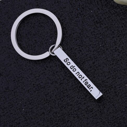 Christian Keychain So Do Not Fear For I Am With You Isaiah 41:10 Bar Keychain Scripture Jewelry Religious Gift in Saudi Arabia