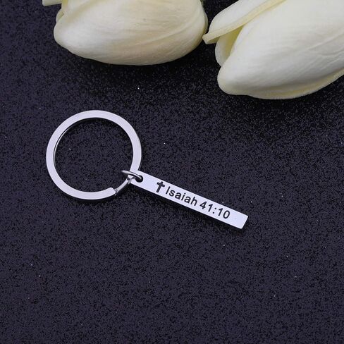 Christian Keychain So Do Not Fear For I Am With You Isaiah 41:10 Bar Keychain Scripture Jewelry Religious Gift in Saudi Arabia
