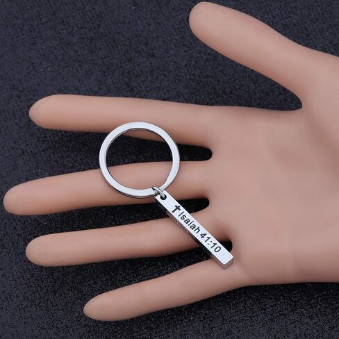 Christian Keychain So Do Not Fear For I Am With You Isaiah 41:10 Bar Keychain Scripture Jewelry Religious Gift in Saudi Arabia
