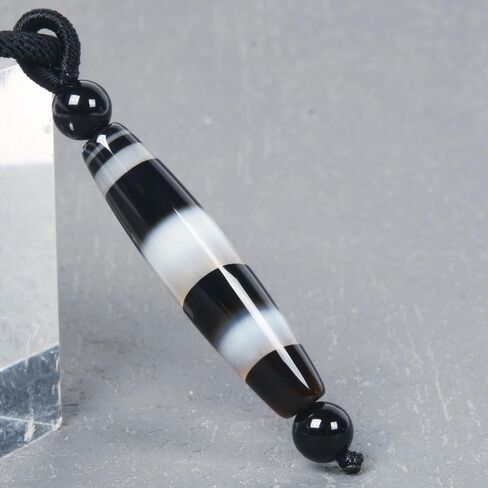 Justinstones 40mm Healing Tibetan Agate Evil Eye Cylinder Tube Dzi Drum Pendant Bead Jewelry Necklace 22 Inch in Saudi Arabia