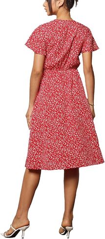 Women's Fashion Summer Short Sleeve V-Neck Floral Party Dress with Pockets Dresses in Saudi Arabia
