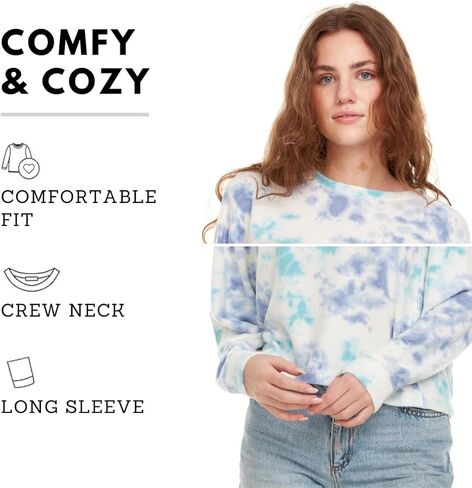 سويت شيرت من الصوف بأكمام طويلة ورقبة دائرية من Pure Essence للرجال والنساء، سويت شيرت من الصوف in Kuwait