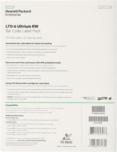 HP LTO-6 Ultrium RW Bar Code Label Pack in Saudi Arabia
