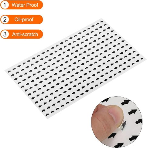 MECCANIXITY Square Arrow Shape Stickers Labels Color Coded 0.4Inch Black Clear for Maps, Reports, Special Projects 252 Count Pack of 4 in Saudi Arabia