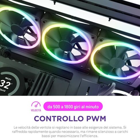 NZXT F140 RGB Duo - 140mm Dual-Sided RGB Fan – 20 Individually Addressable LED – Balanced Airflow and Static Pressure – Fluid Dynamic Bearing – PWM Control – Anti-Vibration Rubber Corners – Black in Kuwait