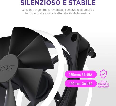 NZXT F140 RGB Duo - 140mm Dual-Sided RGB Fan – 20 Individually Addressable LED – Balanced Airflow and Static Pressure – Fluid Dynamic Bearing – PWM Control – Anti-Vibration Rubber Corners – Black in Kuwait
