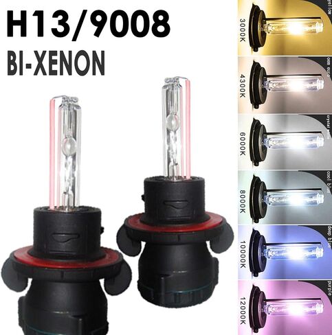 لمبات H13 9008 Bi-Xenon HID بقدرة 35 وات، استبدال لمبة المصباح الأمامي المزدوج Hi/Lo، 8000K أزرق ثلجي، حزمة من 2 in Kuwait