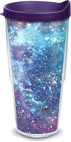 Tervis Purple Galaxy Made in USA Double Walled Insulated Tumbler Travel Cup Keeps Drinks Cold & Hot, 16oz, Classic in Saudi Arabia