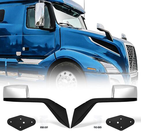 Chrome Hood Mirrors Truck Assembly Right and left Side Replacement Hood Mirrors Assembly Fit for Volvo VNL 2004-2014 (A Pair) in Saudi Arabia