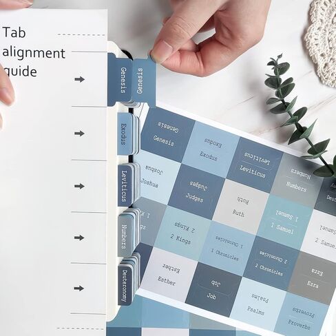 ZIEYOMI- Bible Tabs, Bible Journaling Supplies, Large Print Bible Book Tabs for Women and Men, 66 Bible Index Tabs Old and New Testament, Bible Accessories, Include 14 Blank Bible Study Tabs - Blue in Saudi Arabia