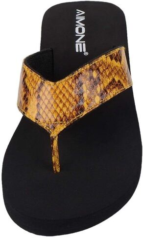 AIMONE Flat Wedge Sandles Womens Summer Dressy Shoes Stylish Flip Flop Thongs in Kuwait