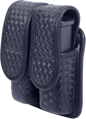 Molded Double Mag Pouch Tactical Universal Magazine Holder Fits Pistol Mag Single or Double Stack IWB or OWB Mag Pouch Law Enforcement Duty Mag Holder With Removable Top Cover and Hidden Snap in Saudi Arabia