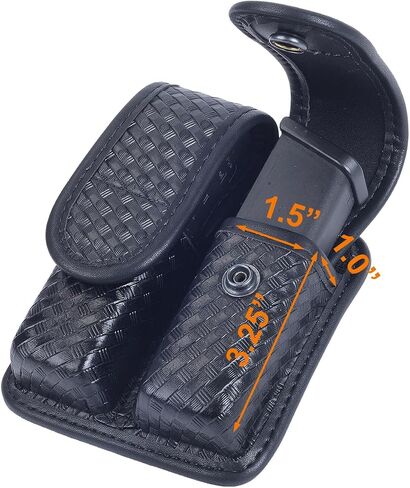 Molded Double Mag Pouch Tactical Universal Magazine Holder Fits Pistol Mag Single or Double Stack IWB or OWB Mag Pouch Law Enforcement Duty Mag Holder With Removable Top Cover and Hidden Snap in Saudi Arabia
