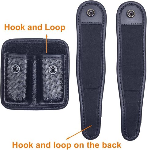 Molded Double Mag Pouch Tactical Universal Magazine Holder Fits Pistol Mag Single or Double Stack IWB or OWB Mag Pouch Law Enforcement Duty Mag Holder With Removable Top Cover and Hidden Snap in Saudi Arabia