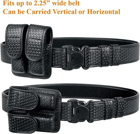 Molded Double Mag Pouch Tactical Universal Magazine Holder Fits Pistol Mag Single or Double Stack IWB or OWB Mag Pouch Law Enforcement Duty Mag Holder With Removable Top Cover and Hidden Snap in Saudi Arabia