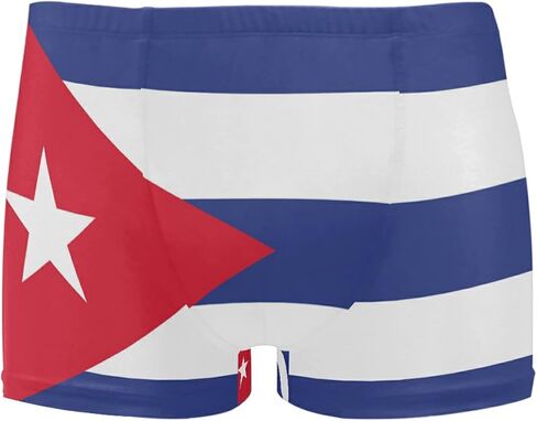 Mens Swimming Boxer Briefs American Flag Quick Dry Athletic Swimsuit in Saudi Arabia