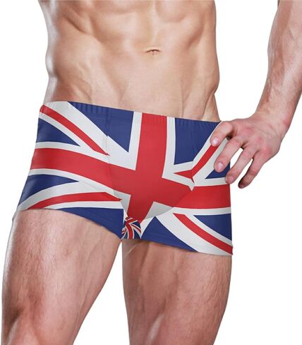 Mens Swimming Boxer Briefs American Flag Quick Dry Athletic Swimsuit in Saudi Arabia