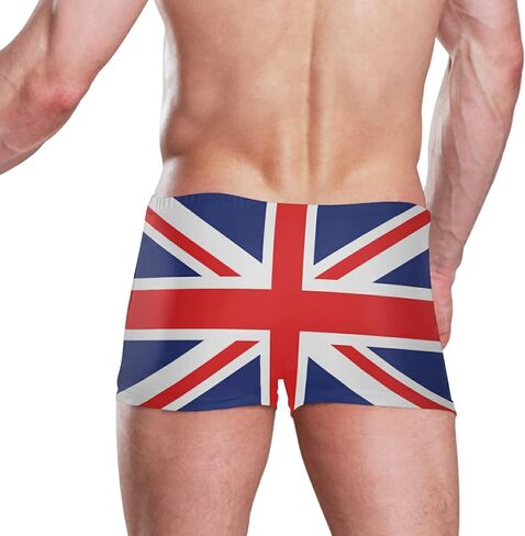 Mens Swimming Boxer Briefs American Flag Quick Dry Athletic Swimsuit in Saudi Arabia