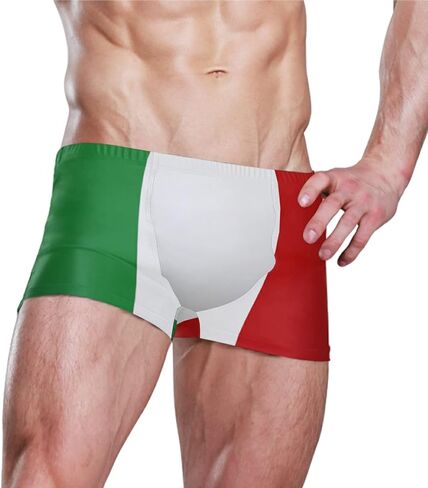Mens Swimming Boxer Briefs American Flag Quick Dry Athletic Swimsuit in Saudi Arabia