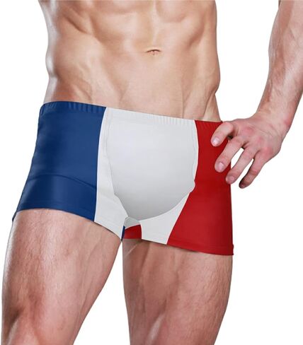 Mens Swimming Boxer Briefs American Flag Quick Dry Athletic Swimsuit in Saudi Arabia