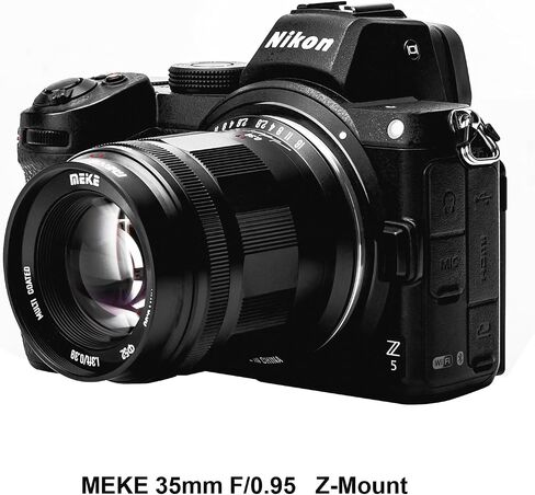 Meike 35mm f0.95 APS-C فتحة كبيرة عدسة زاوية واسعة عدسة تركيز يدوية لكاميرات Nikon Z-Mount Mirroless Z50 50 Z30 Zfc ومتوافقة مع Z5 Z6 Z7 على وضع APS-C in Saudi Arabia