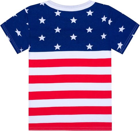 تي شيرت Little Boys 4th of July تي شيرت قطني العلم الأمريكي الوطني للأطفال الصغار بأكمام قصيرة in Saudi Arabia
