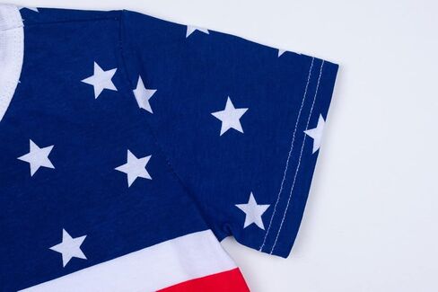 تي شيرت Little Boys 4th of July تي شيرت قطني العلم الأمريكي الوطني للأطفال الصغار بأكمام قصيرة in Saudi Arabia