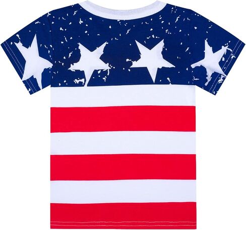 تي شيرت Little Boys 4th of July تي شيرت قطني العلم الأمريكي الوطني للأطفال الصغار بأكمام قصيرة in Saudi Arabia