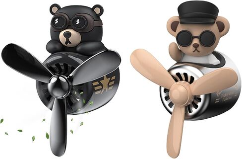 Car Air Fresheners Vent Clips with 2pcs Fragrance Tablets - Cartoon Bear Pilot Car Fragrance Diffuser Air Vent - Cartoon Bear Pilot Car Air Freshener - Car Fragrance Diffuser (Bear) in Saudi Arabia