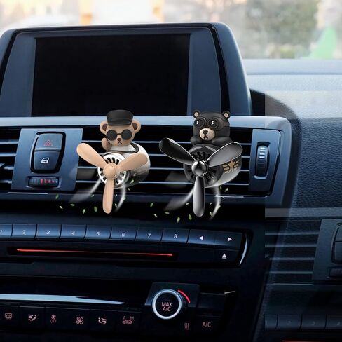 Car Air Fresheners Vent Clips with 2pcs Fragrance Tablets - Cartoon Bear Pilot Car Fragrance Diffuser Air Vent - Cartoon Bear Pilot Car Air Freshener - Car Fragrance Diffuser (Bear) in Saudi Arabia