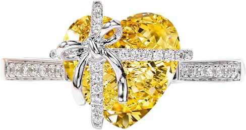 Dainty Cute 925 Silver Pink Heart Shaped Zircon Ring Bow Tie Ring for Women Anniversary Wedding Engagement Ring Promise Rings CZ Diamond Eternity Band Opening Adjustable Ring Gifts in Saudi Arabia