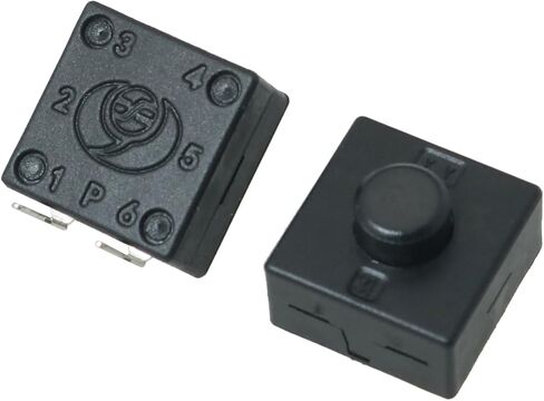 10PCS Flashlight Switch 1212 112YB Locking Button Locking Tactile Button Foot Button Switch Connector Black in Kuwait
