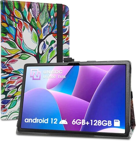 LiuShan Compatible with OUKITEL OKT3 Case,PU Leather Slim Folding Stand Cover for 10.51" OUKITEL OKT3 Tablet(Not Fit Other Tablet),Love Tree in Saudi Arabia