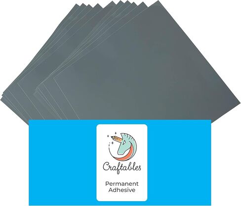 صفائح الفينيل الرمادية القابلة للتصنيع - دائمة ولاصقة ولامعة ومقاومة للماء | (10) أوراق مقاس 30.48 سم × 30.48 سم - للحرف اليدوية، والكريكت، والصورة الظلية، والتعبيرات، والنقش، واللافتات in Kuwait