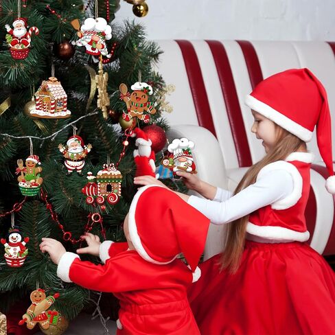 30 Pcs Gingerbread Christmas Ornaments Wooden Chef Santa Baking Gingerbread Candy Cake Decorations Christmas Tree Decoration Hanging Christmas Kitchen Decorations for Xmas Tree Home Decor in Saudi Arabia