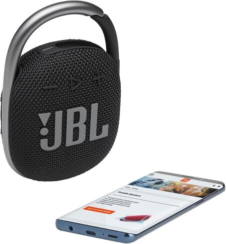 JBL Clip 4 - مكبر صوت بلوتوث محمول مع بطارية مدمجة، IP67 مقاوم للماء والغبار، حجم صغير وصوت رائع. - أسود in Kuwait