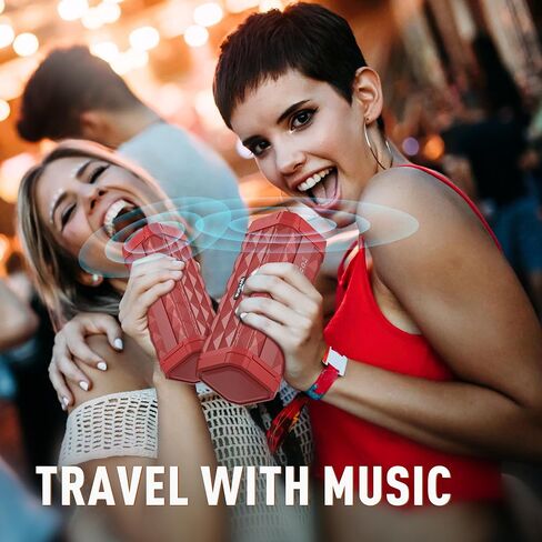 مكبر صوت بلوتوث BUGANI مكبر صوت لاسلكي محمول، نطاق لاسلكي 100 قدم، صوت أعلى، صوت ستيريو، وقت تشغيل مذهل 24 ساعة، IPX5، ميكروفون مدمج، مكبر صوت مقاوم للماء للمنزل، في الهواء الطلق، أحمر in Kuwait