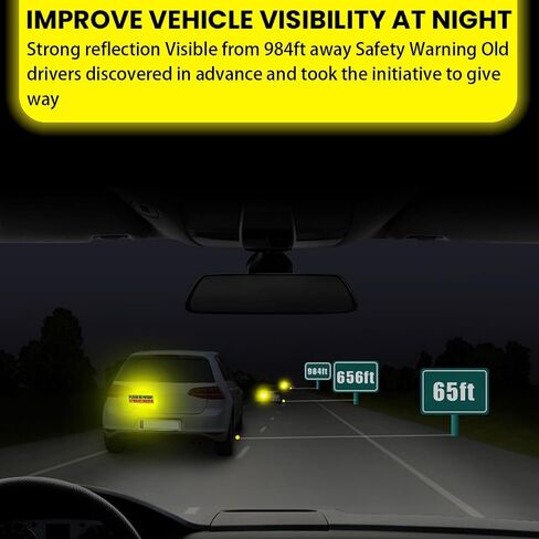 Student Driver Magnet for Car, 3pcs Magnet Please Be Patient Student Driver Sticker Safety Warning, Reflective New Driver Bumper Sign, Movable Reusable Magnetic Car Accessories (Yellow/Black) in Saudi Arabia