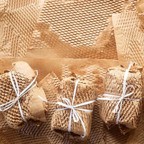 Honeycomb Packing Paper 15''x656' Substitute Alternative to Bubble Cushioning Wrap for Moving Shipping Packaging,Recyclable Moving Supplies Eco-Friendly Packing Paper with 500 Fragile Sticker Labels in Saudi Arabia