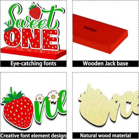 4 قطع زينة عيد ميلاد الفراولة الحلوة لطاولة واحدة خشبية قطعة مركزية التوت ديكور عيد الميلاد الأول ديكورات طاولة خشبية حلوة عيد ميلاد واحد ديكور صينية خشبية متدرجة لعيد الميلاد الأول in Kuwait